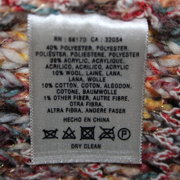 Angel Of The North Sz L Red Yellow Multicolor Poly Acrylic Cardigan Sweater - Picture 15 of 16